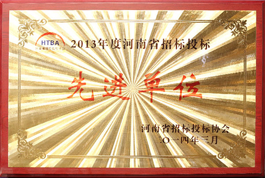 2013年河南省招标投标先进单位